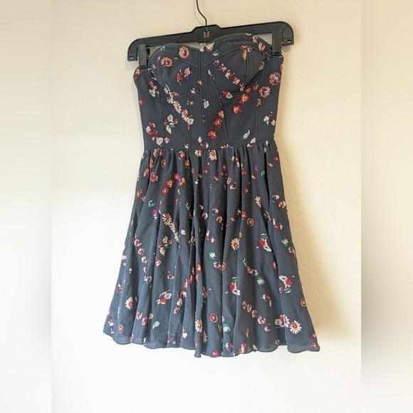 Rebecca Taylor Ditsy Floral 100% Silk Strapless Corset Flowy Mini Dress Coquette - Picture 6 of 14